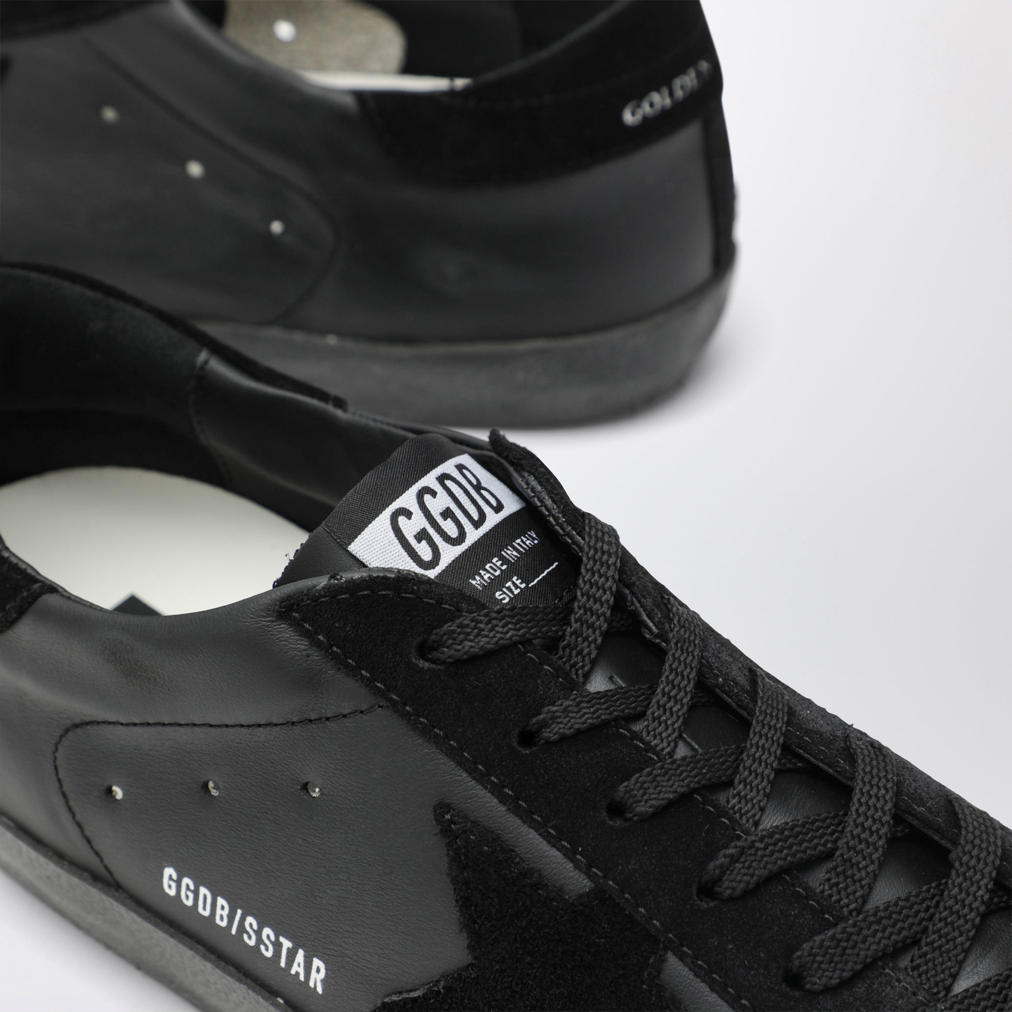 Sneakers Super-Star noires en cuir et daim