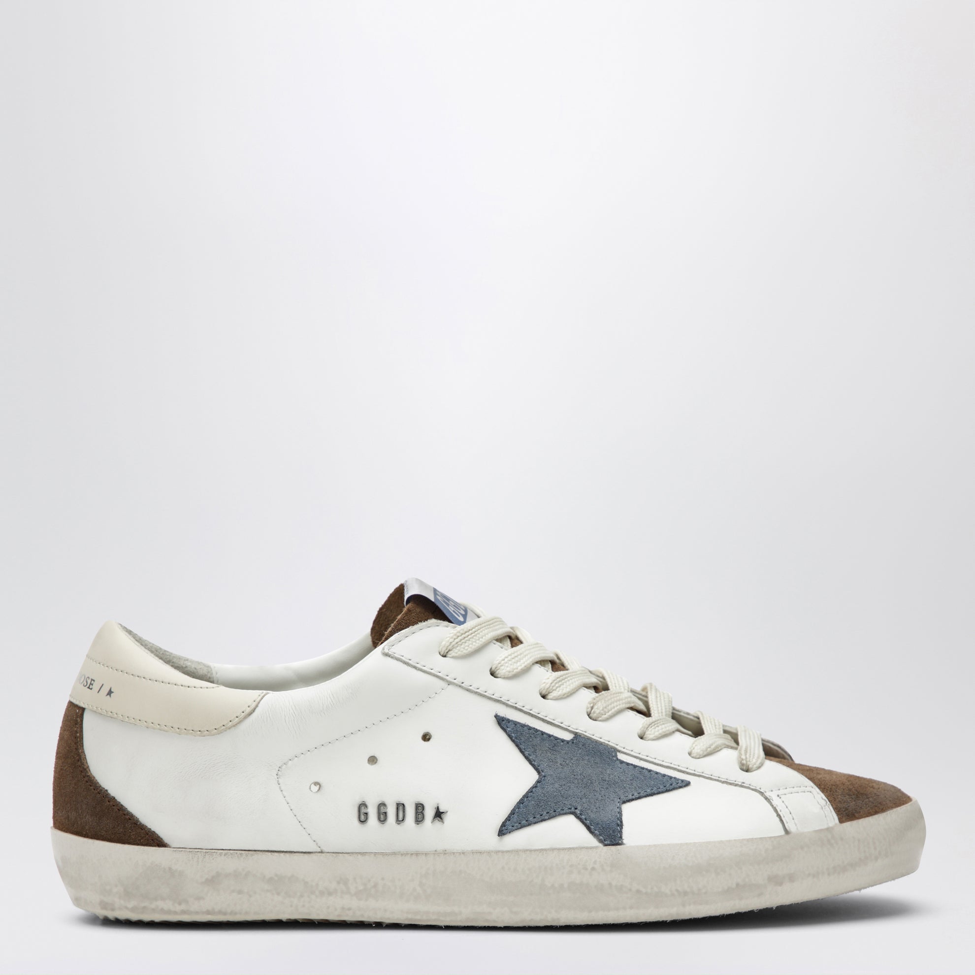 Sneakers Super-star bianca/marrone/blu denim/crema
