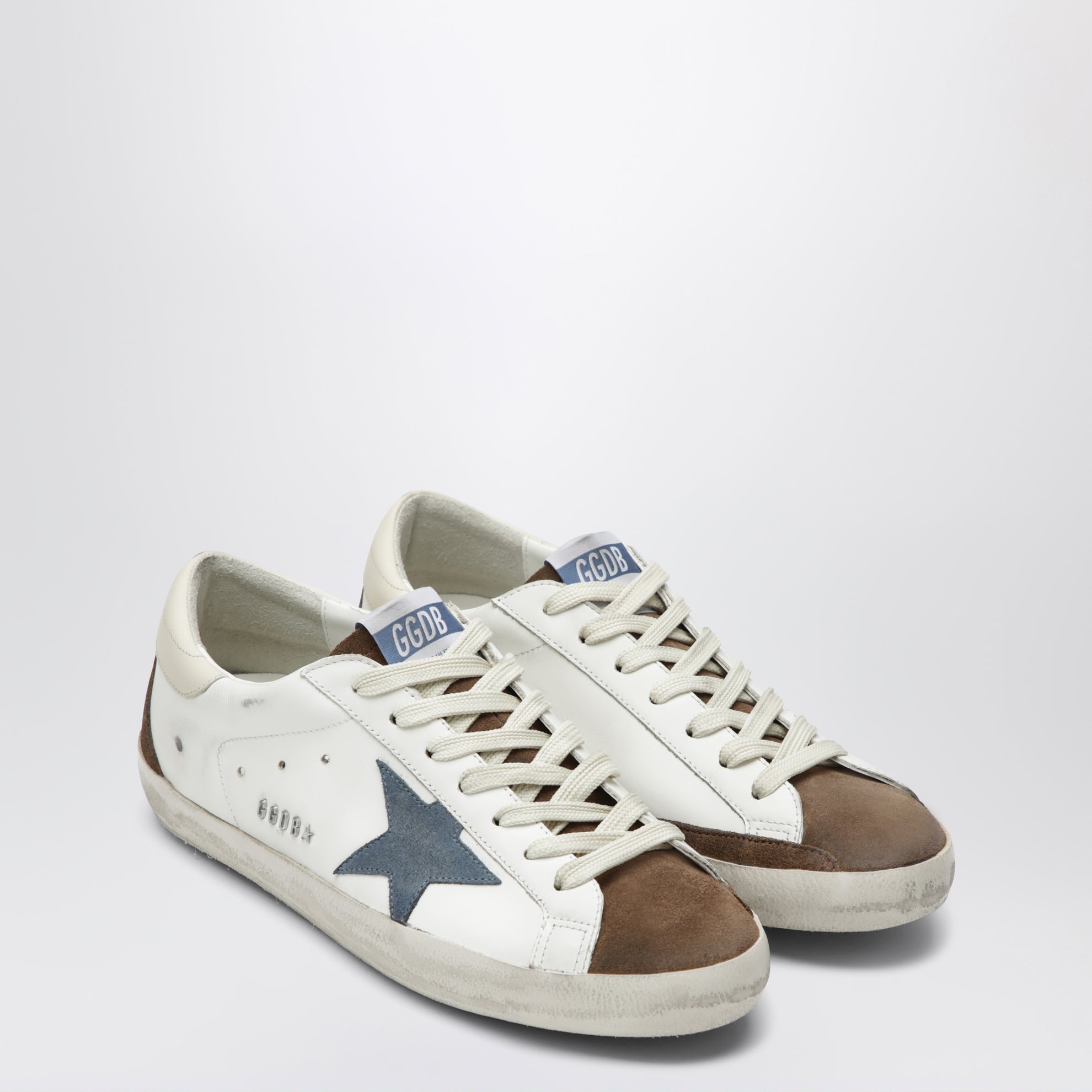 Sneakers Super-star bianca/marrone/blu denim/crema