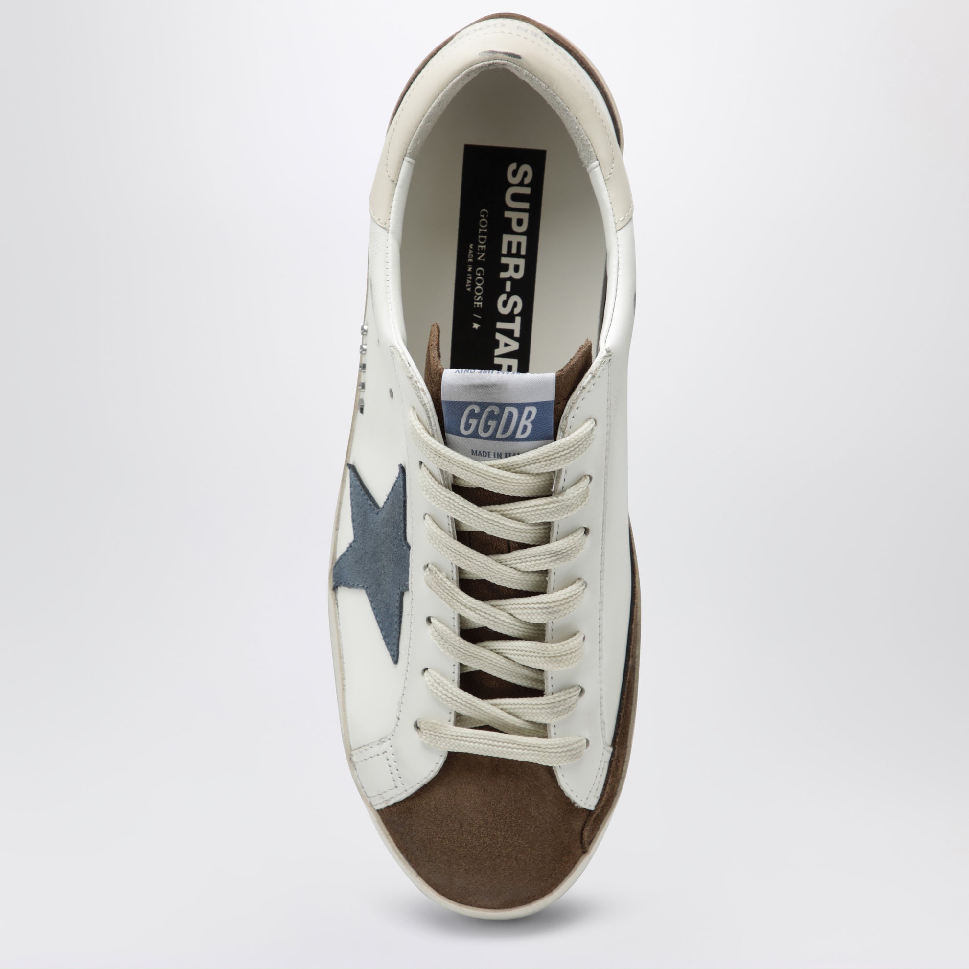 Sneakers Super-star bianca/marrone/blu denim/crema