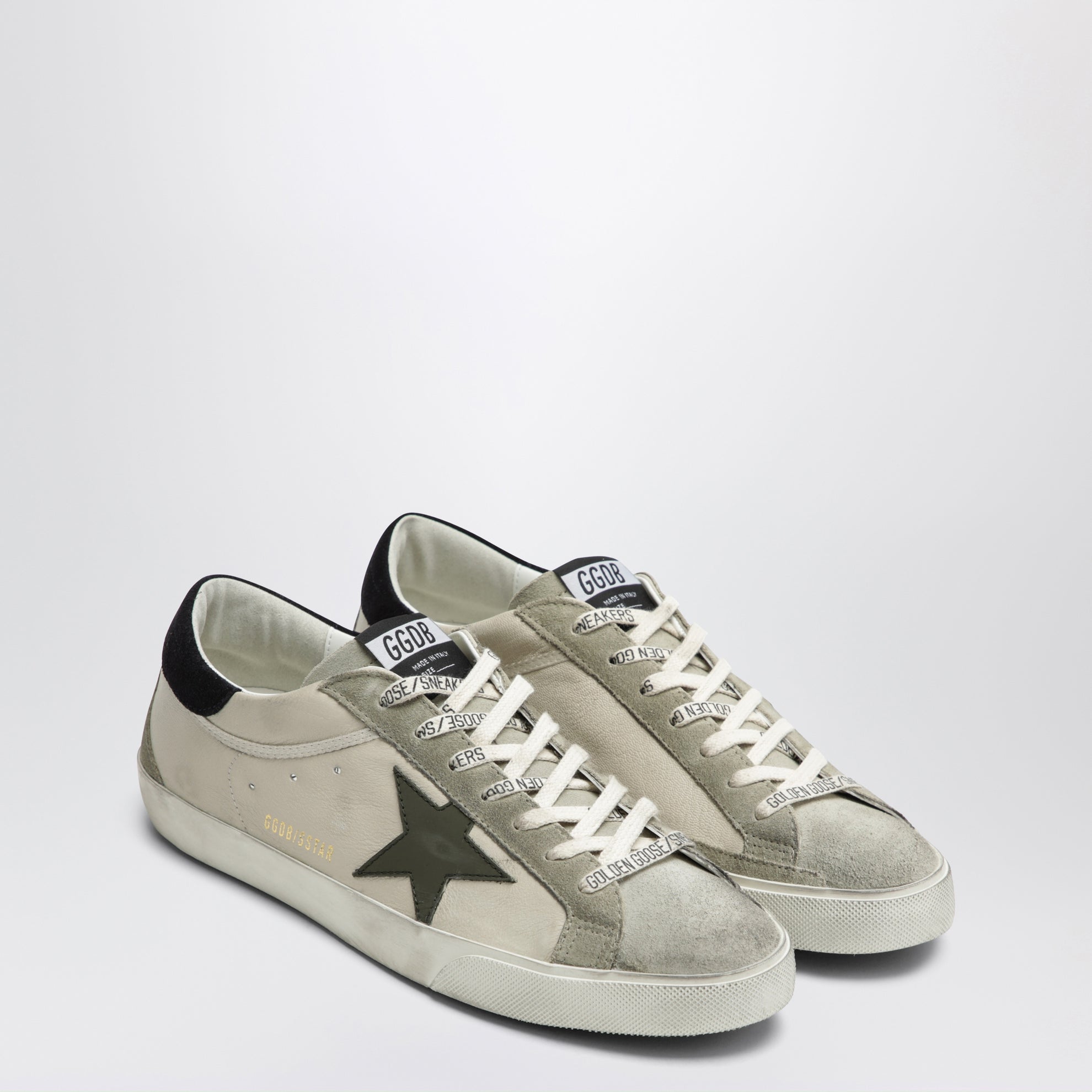 Baskets Super-Star crème/vert olive/bleu