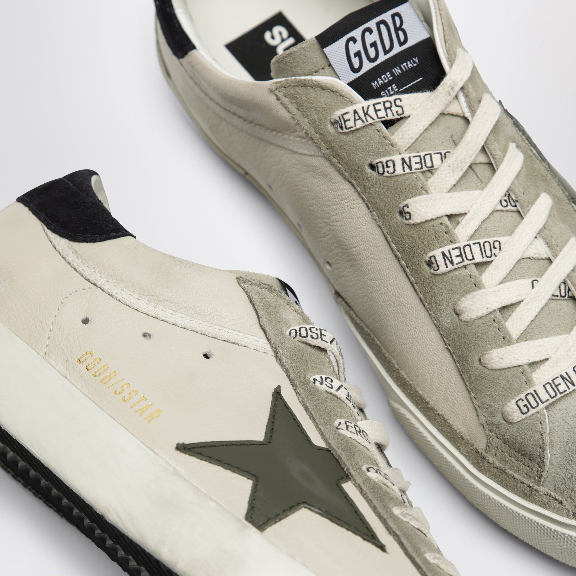Baskets Super-Star crème/vert olive/bleu