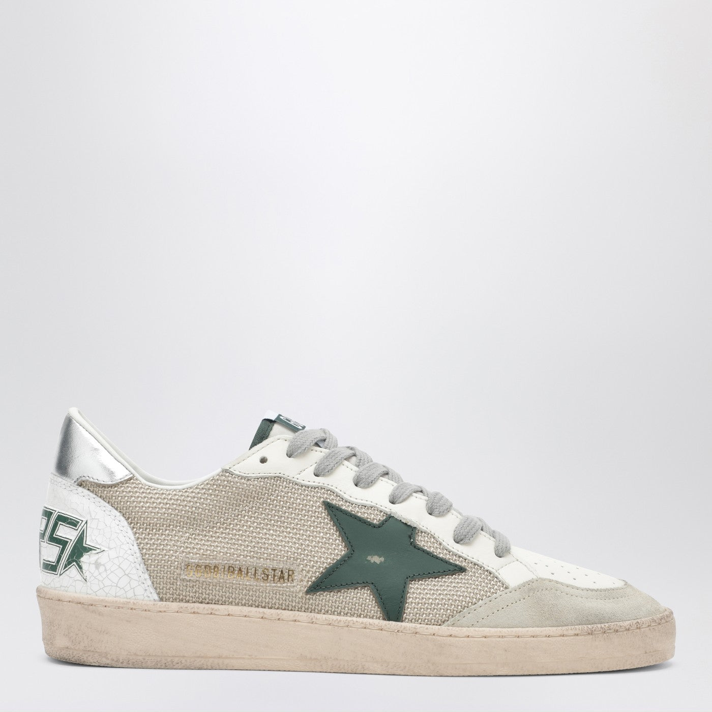 Ballstar Sneaker in Weiß und Grün mit Vintage-Effekt