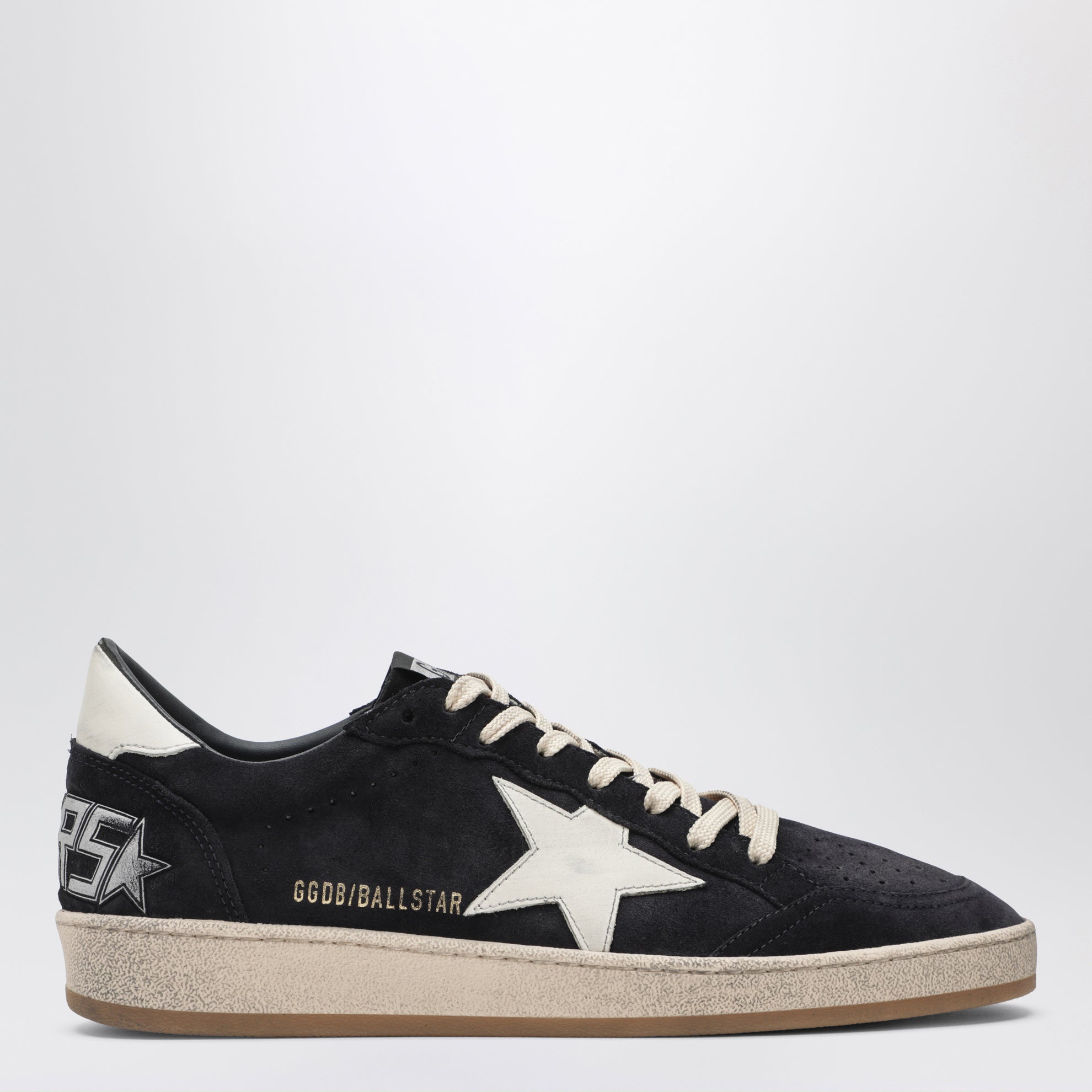 Ball Star Sneaker in Dunkelblau/Weiß aus Veloursleder und Leder