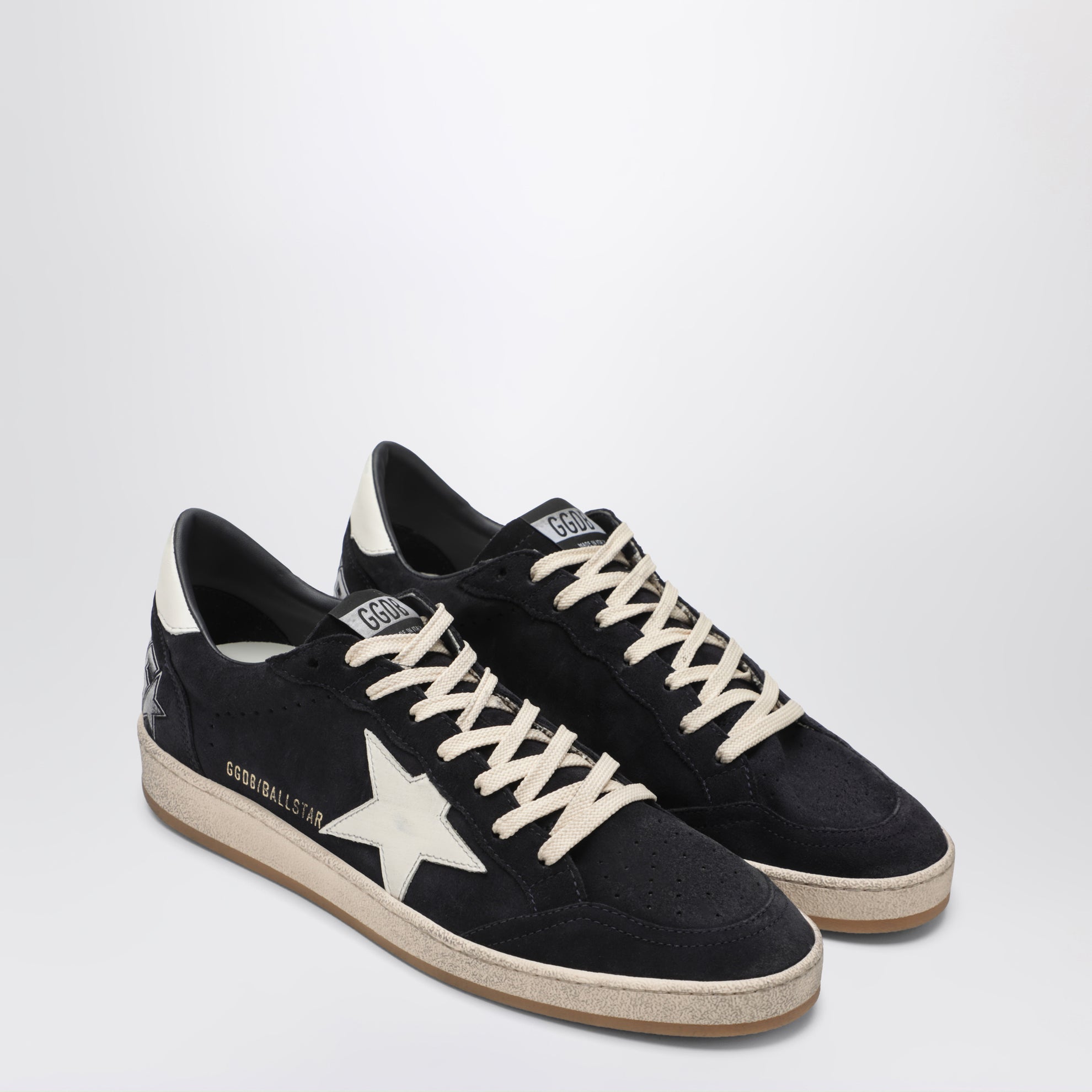 Ball Star Sneaker in Dunkelblau/Weiß aus Veloursleder und Leder
