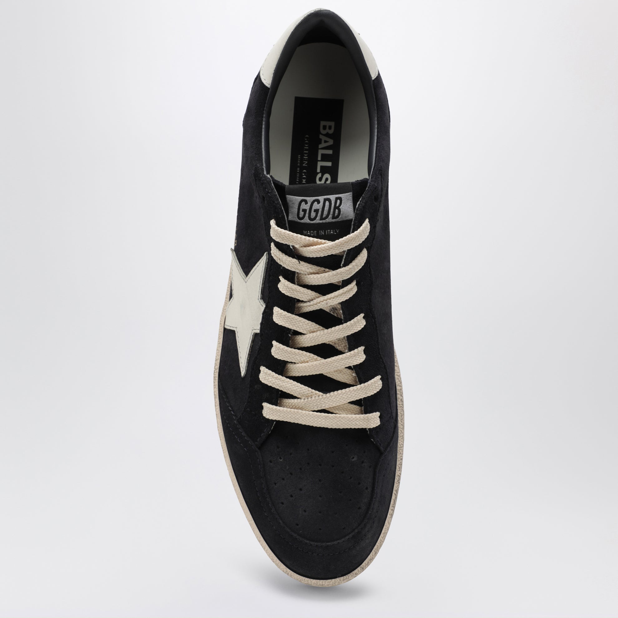 Ball Star Sneaker in Dunkelblau/Weiß aus Veloursleder und Leder