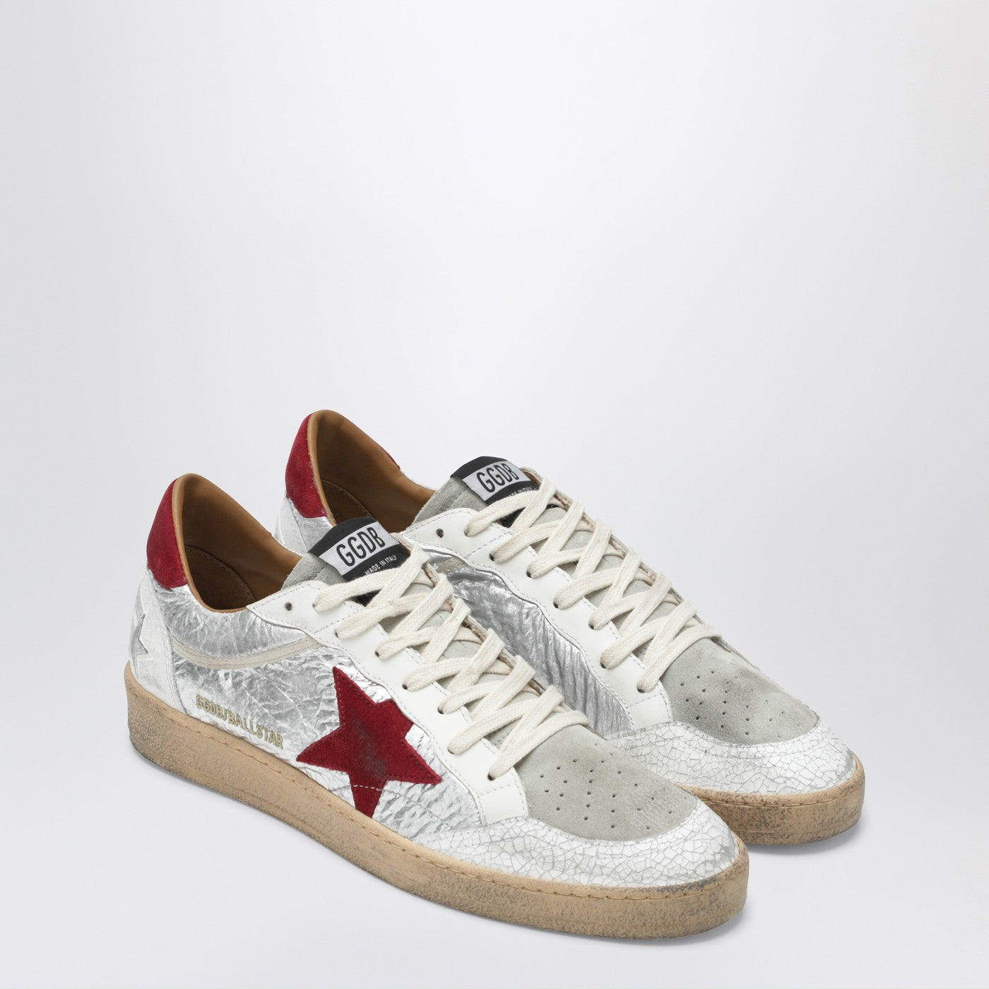 Ball Star Sneakers in Silber/Rot