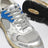 Sneakers Dad-Star en cuir laminé argenté et mesh
