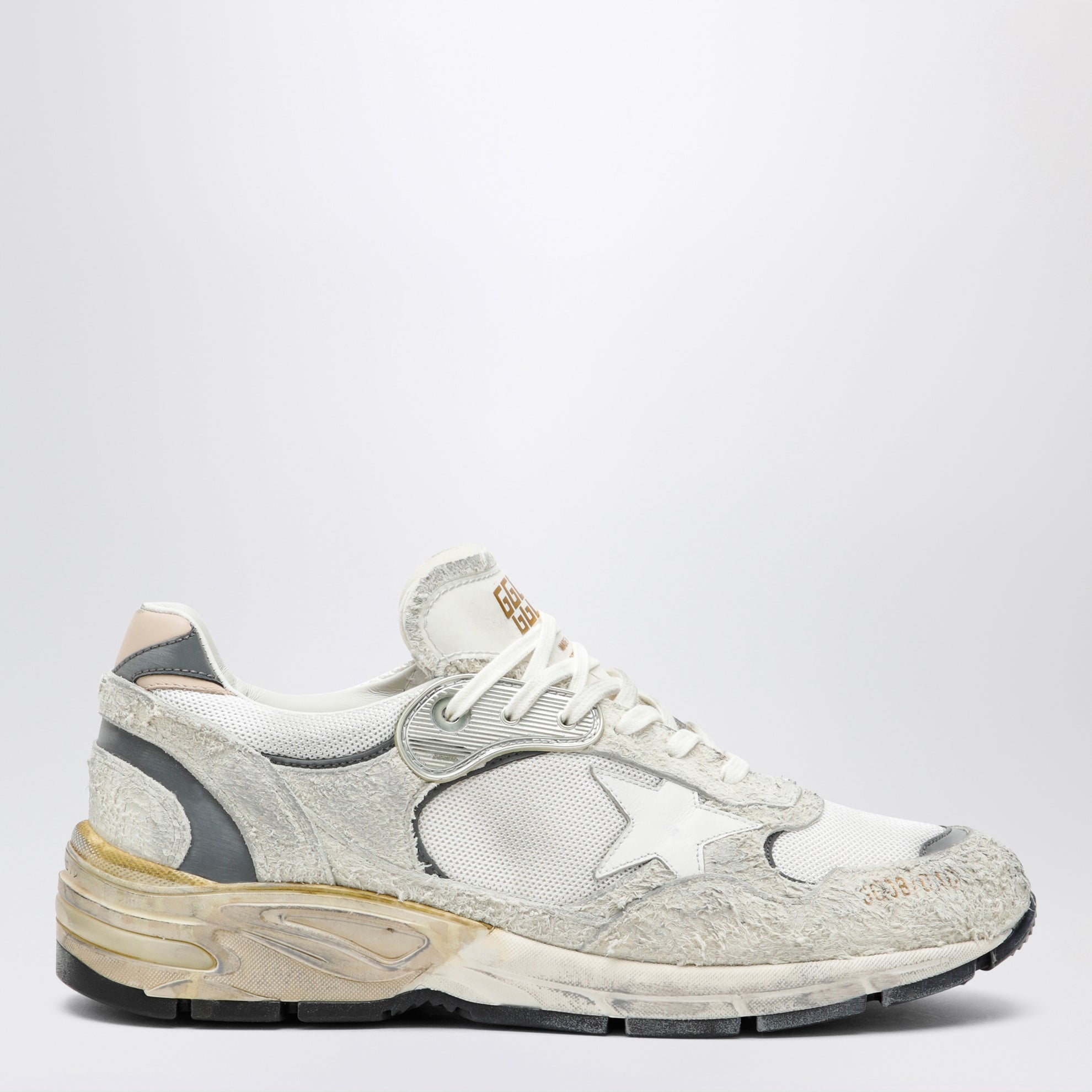 Sneaker Dad-Star in suede e rete bianca/argento