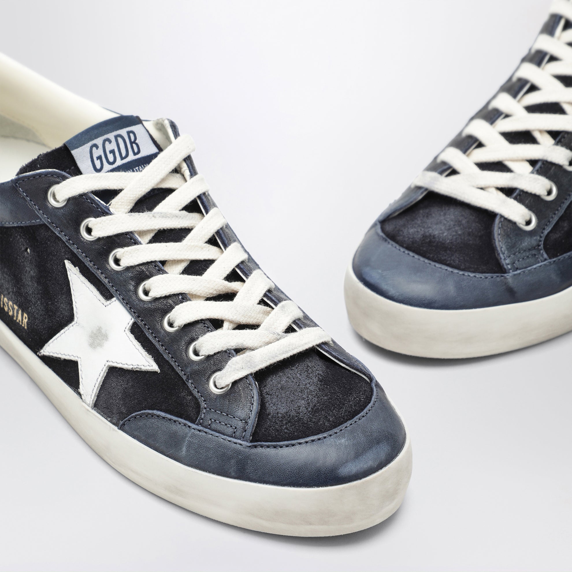 Sneakers Super-Star blu(bianca in pelle e suede