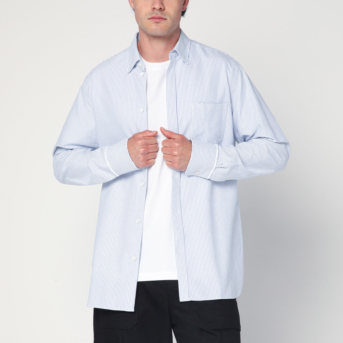 Camicia a righe bianca/azzurra