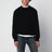 Maglione girocollo nero in cotone con scritta Golden