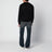 Maglione girocollo nero in cotone con scritta Golden