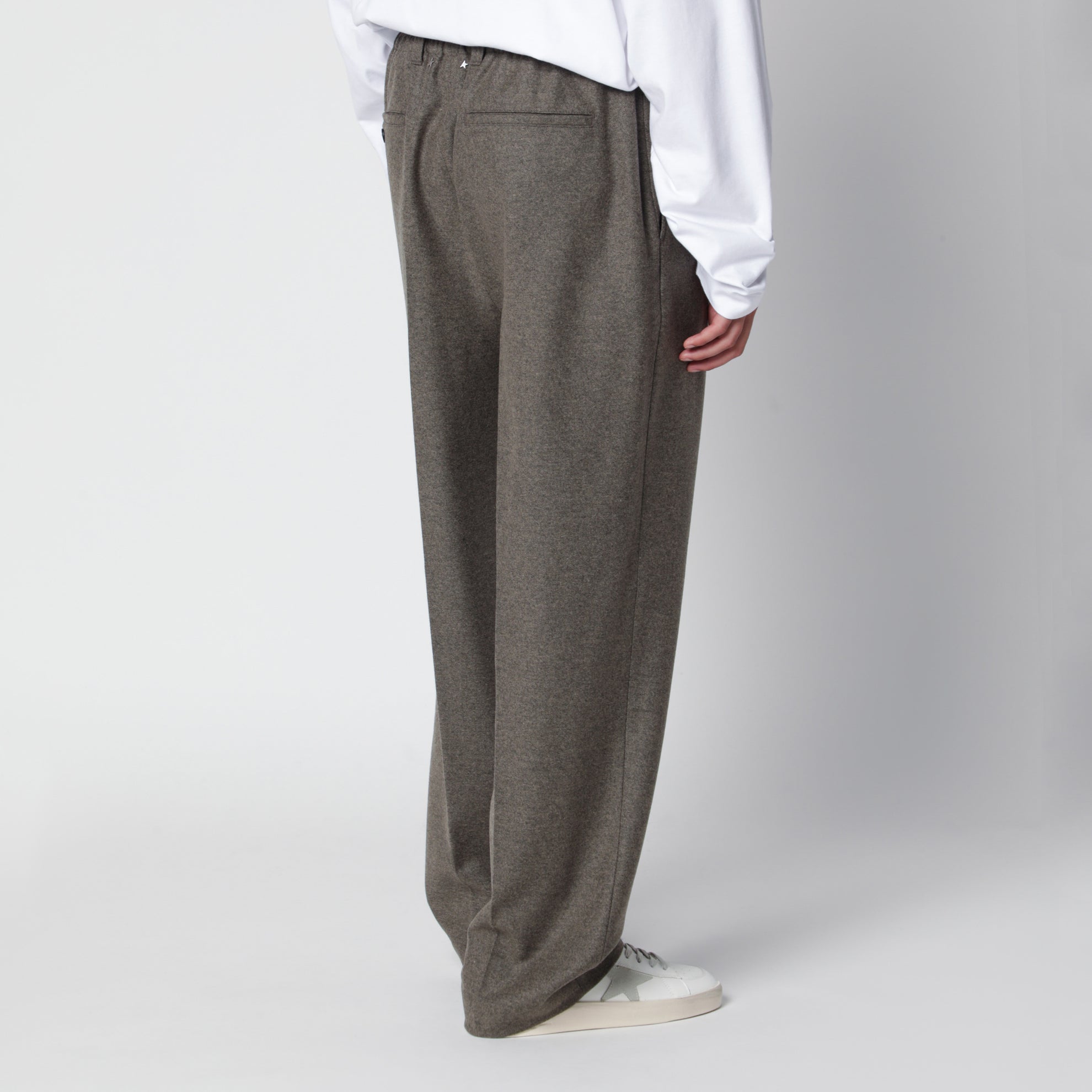 Pantaloni jogger Isiah grigio loden in lana
