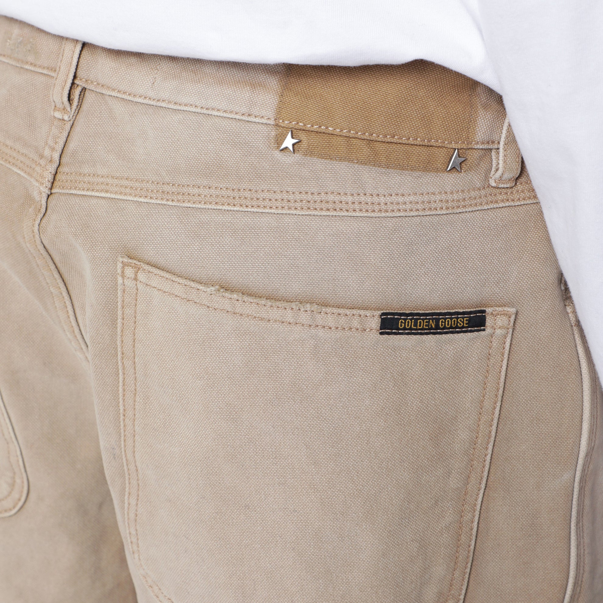 Pantalon painter en coton effet dégradé