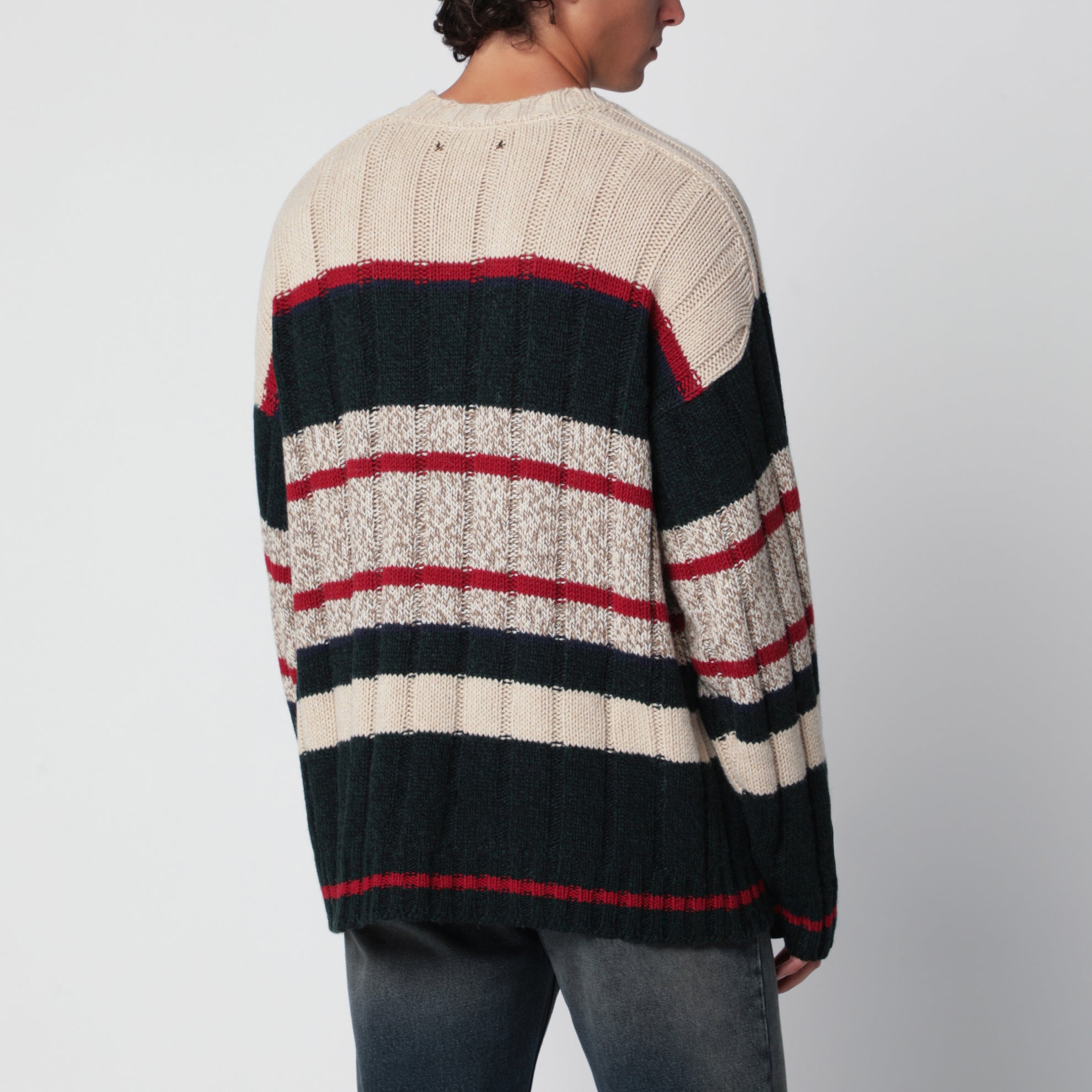 Pull rayé multicolore en mélange d'alpaga