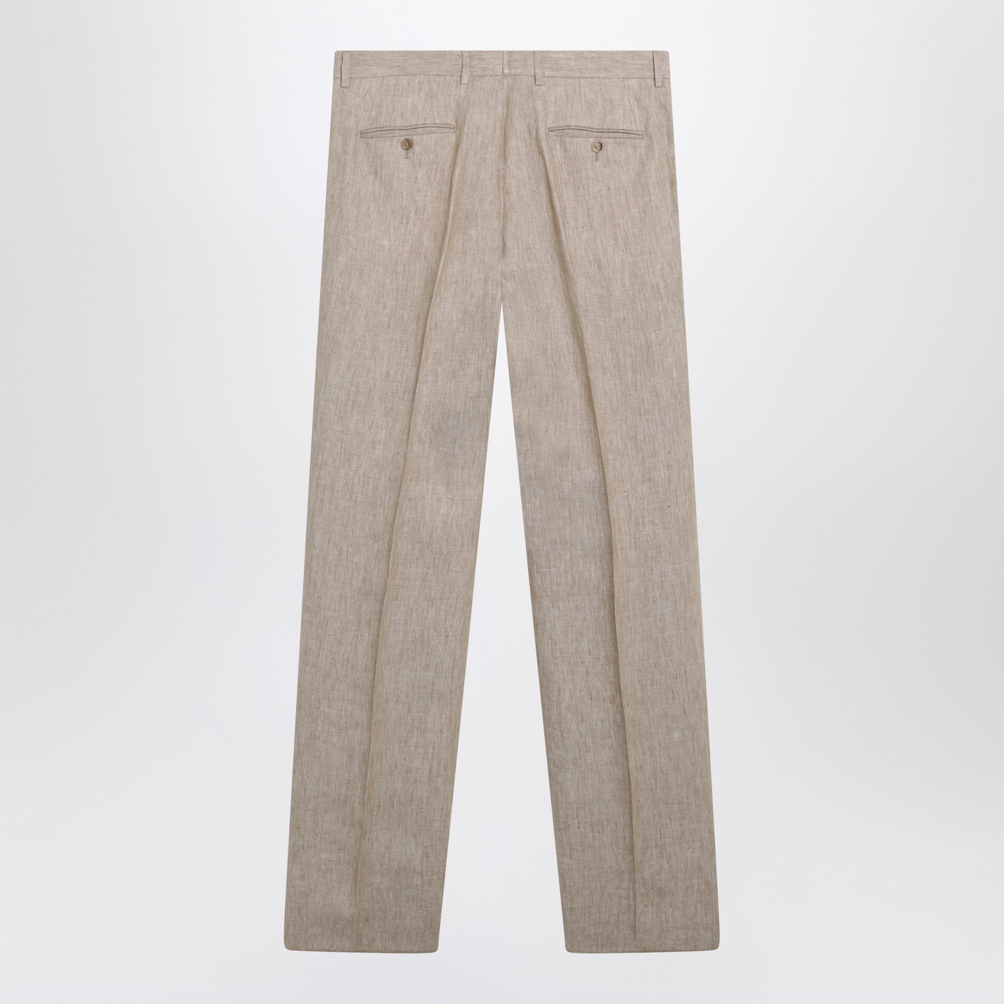 Classic linen twill trousers in beige/white mélange