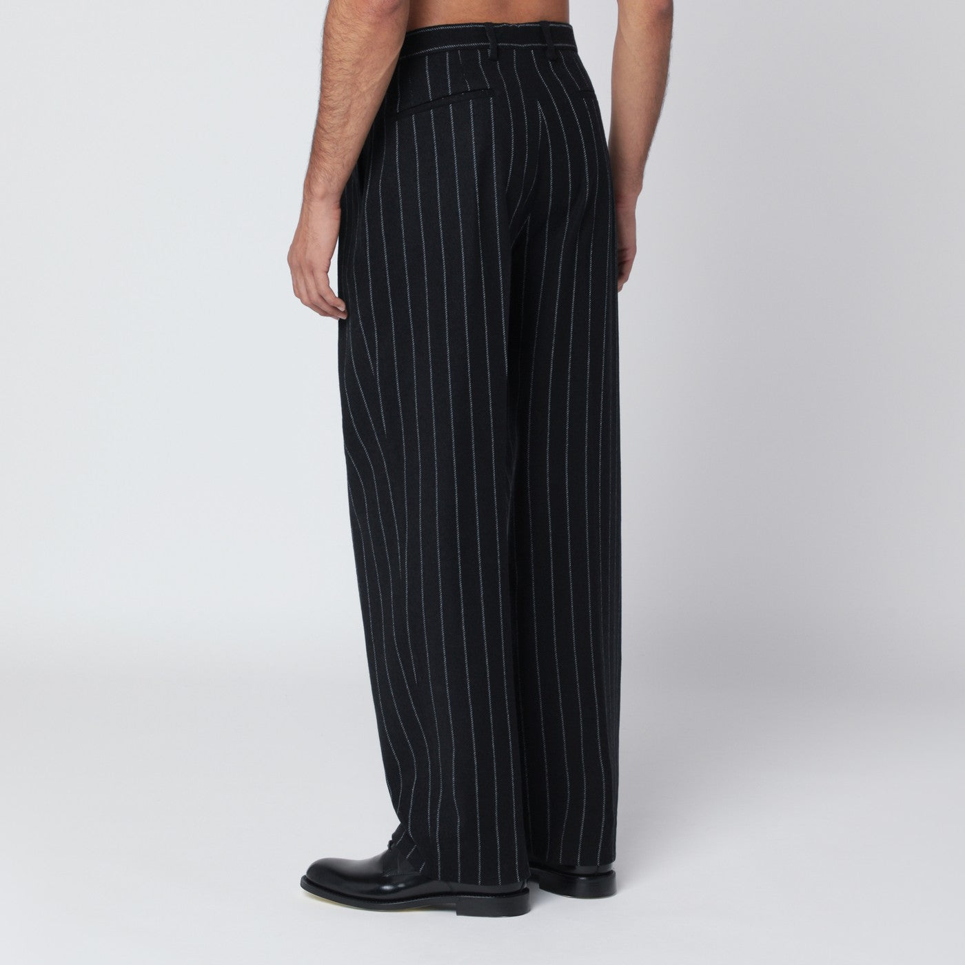 Pantalone in misto lana rigato