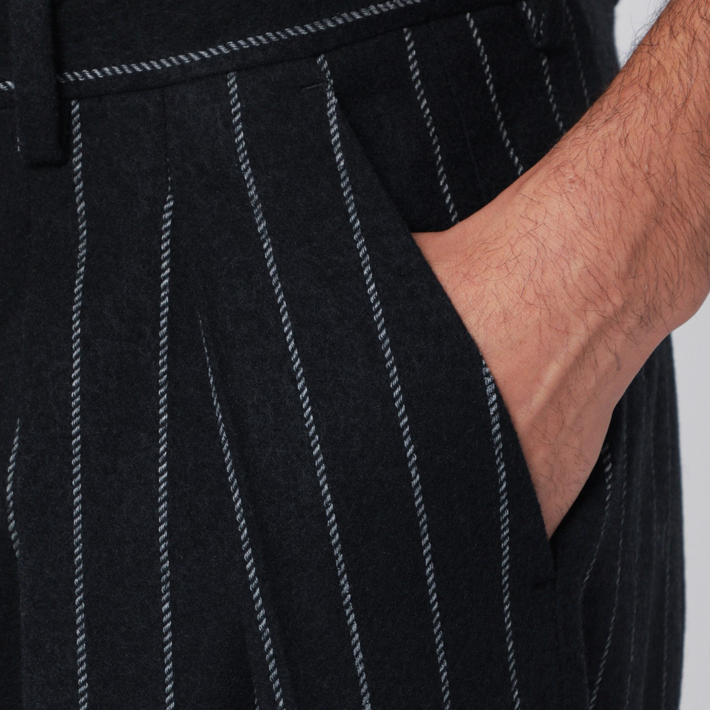 Pantalone in misto lana rigato