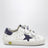 Old School Sneaker aus weißem/blauem Leder