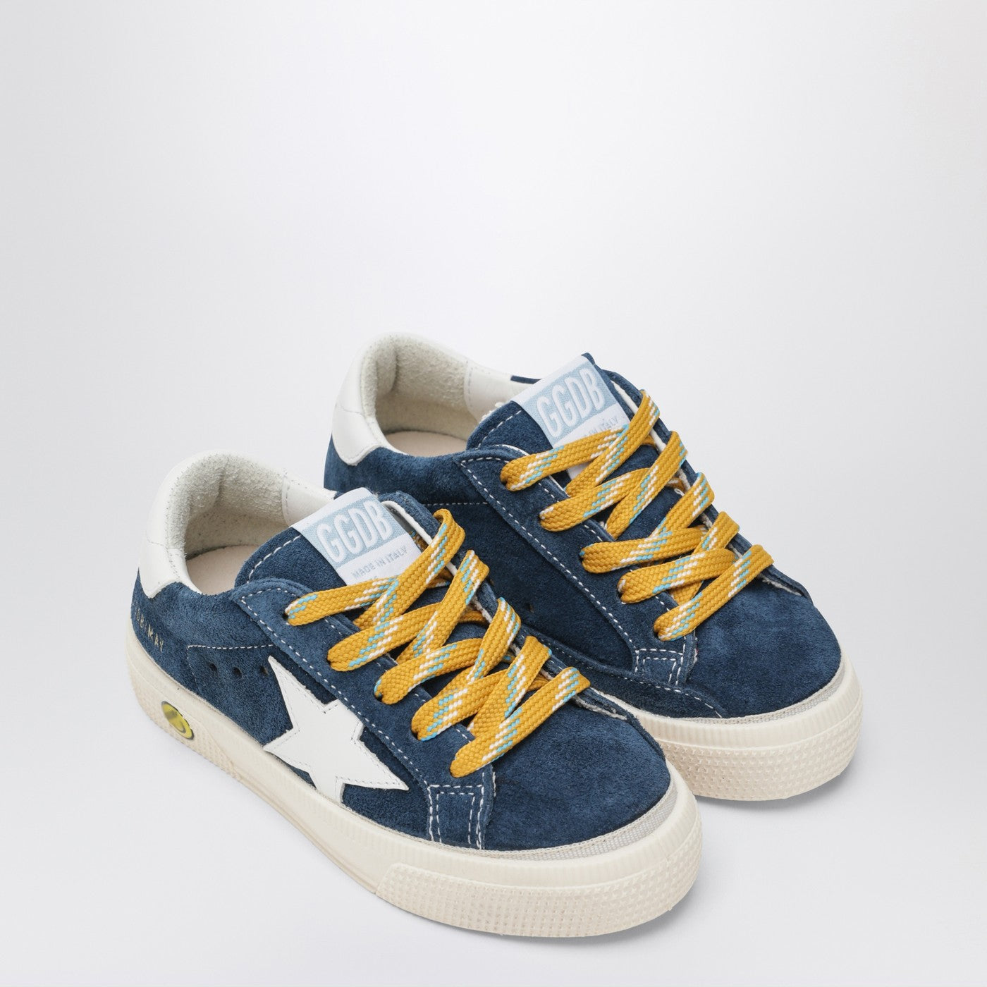 Low-top May sneakers in blue suede and white leather