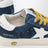 Low-top May sneakers in blue suede and white leather