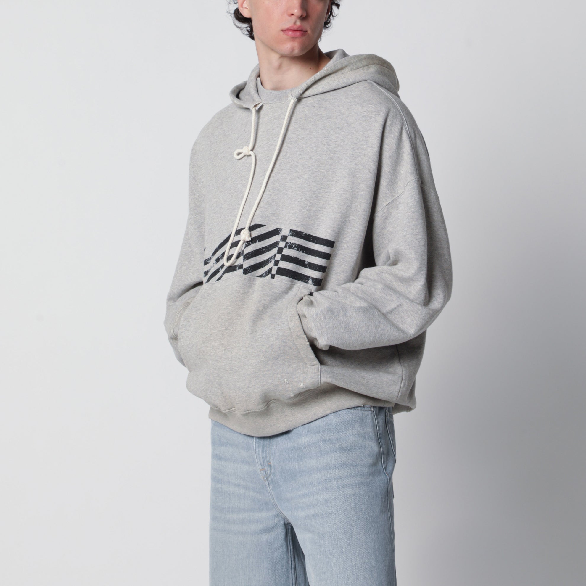 Journey sweatshirt with vintage-effect print in grey
