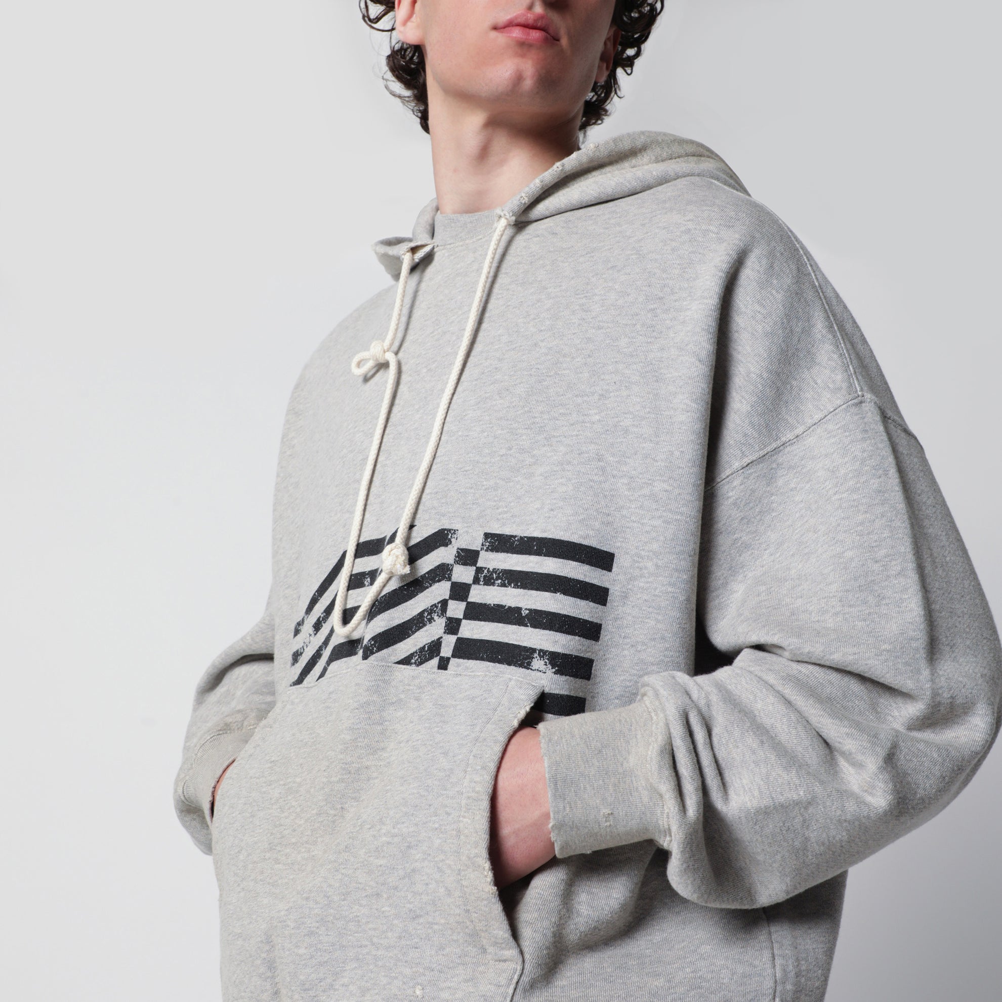 Journey sweatshirt with vintage-effect print in grey