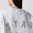Star sweatshirt with crystal embroidery in grey cotton