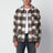 Hemdjacke mit taupefarbenem/cremefarbenem Karomuster aus Mohairmischung