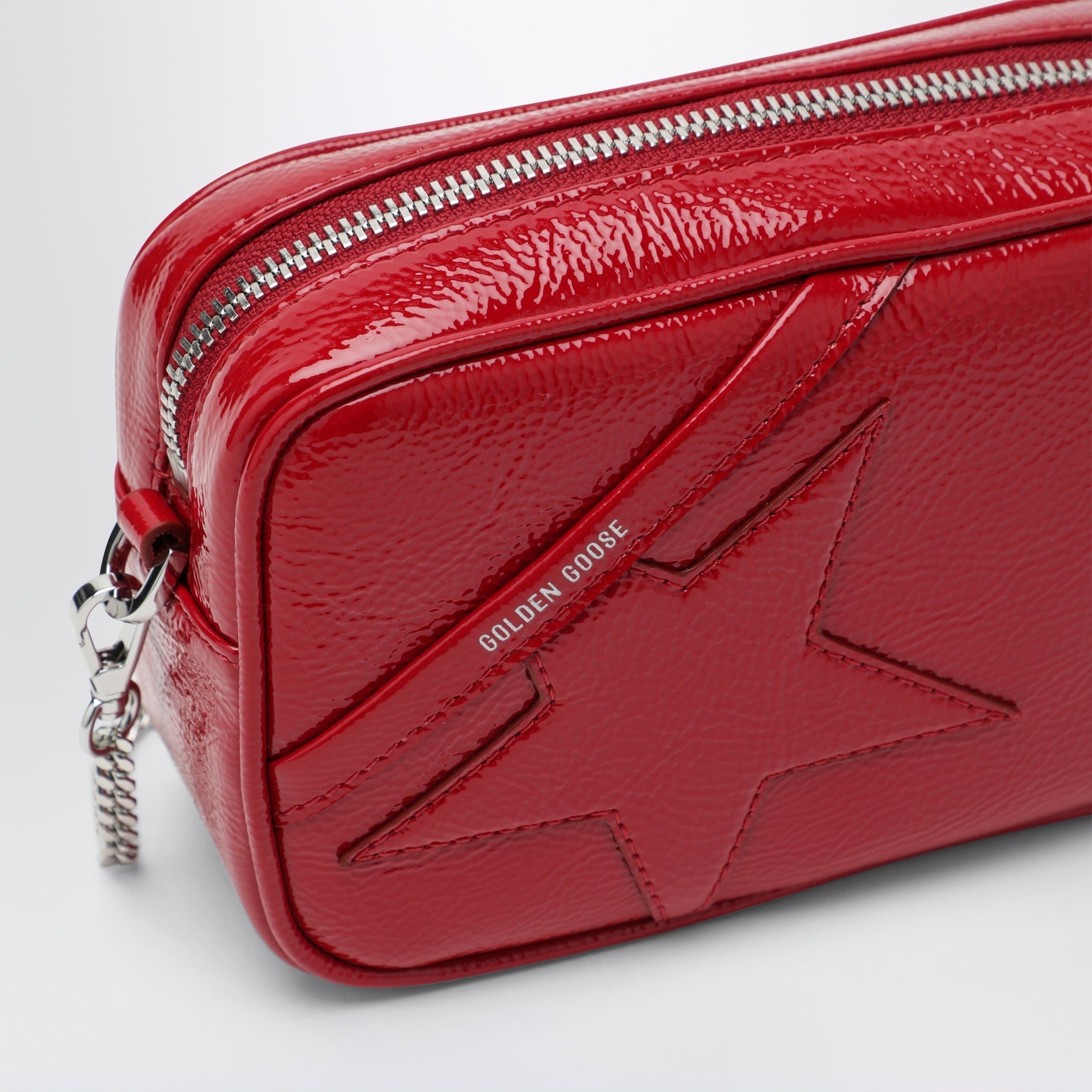 Mini Star Bag in pelle verniciata rossa