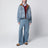 Blouson in denim washed con colletto scamosciato