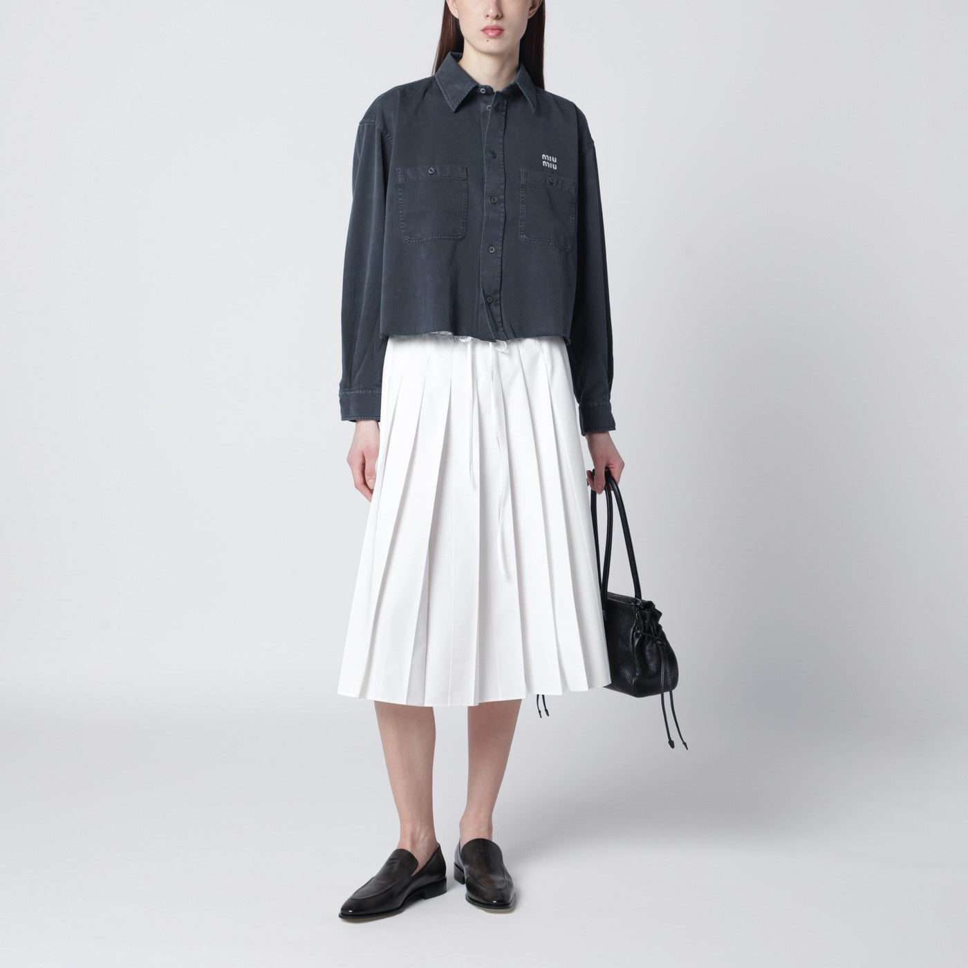 Rauchgraues Hemd aus Light Denim