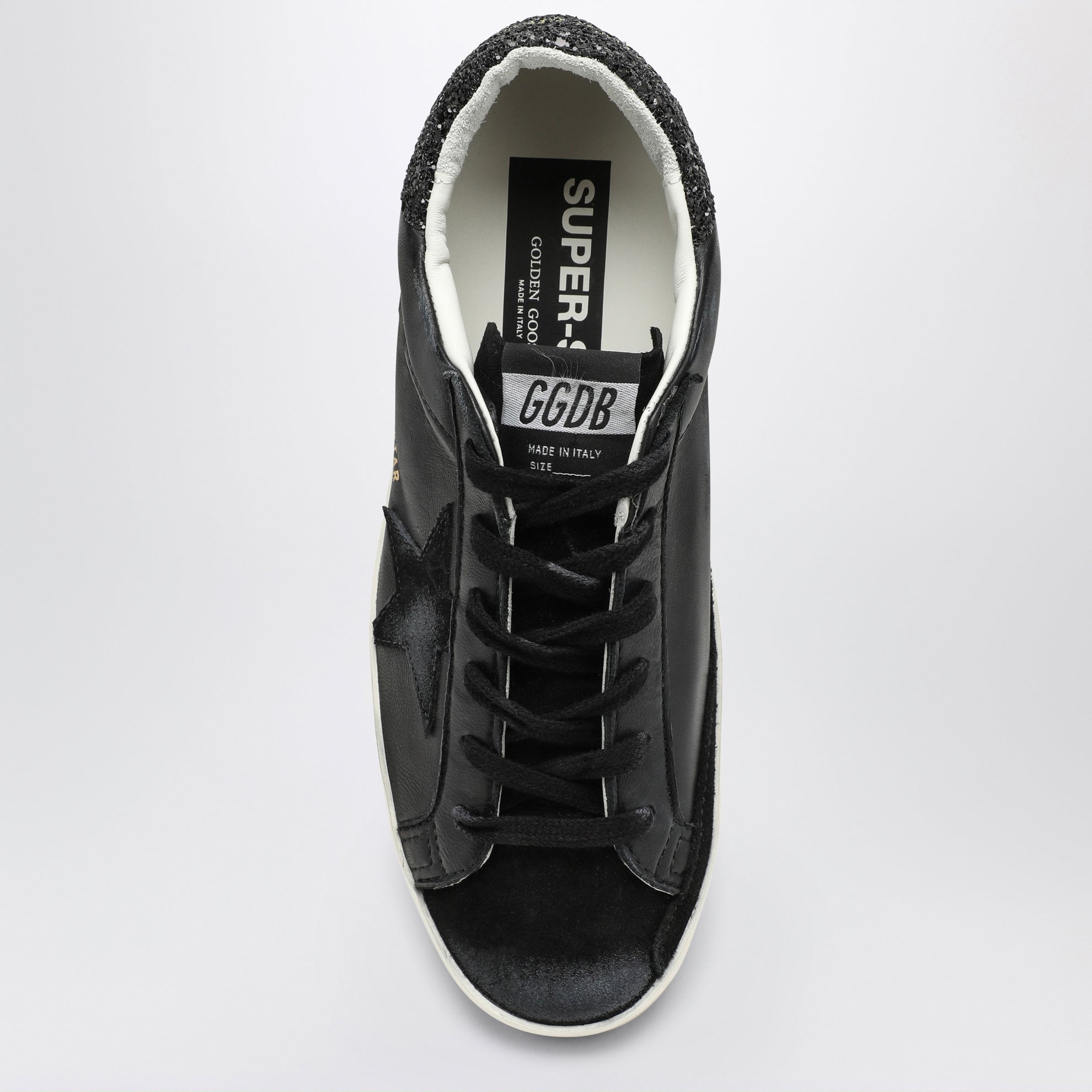 Basket basse Super-star noire avec strass
