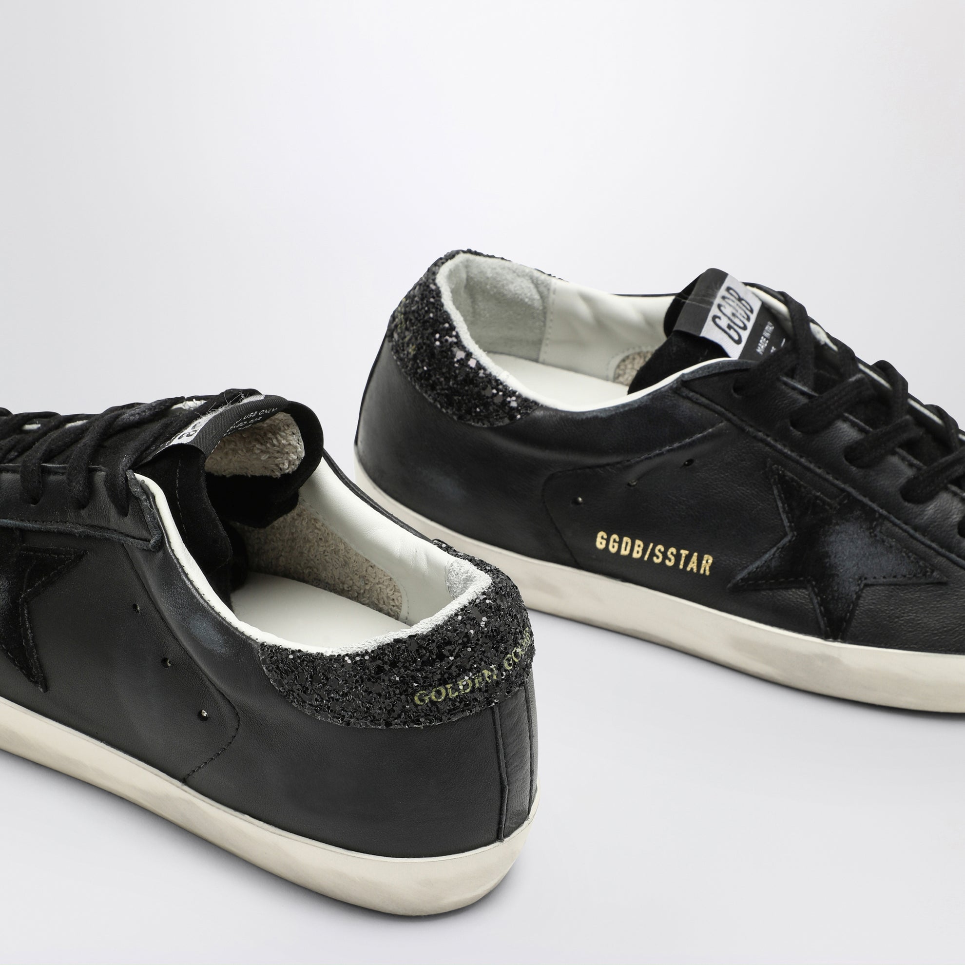 Basket basse Super-star noire avec strass