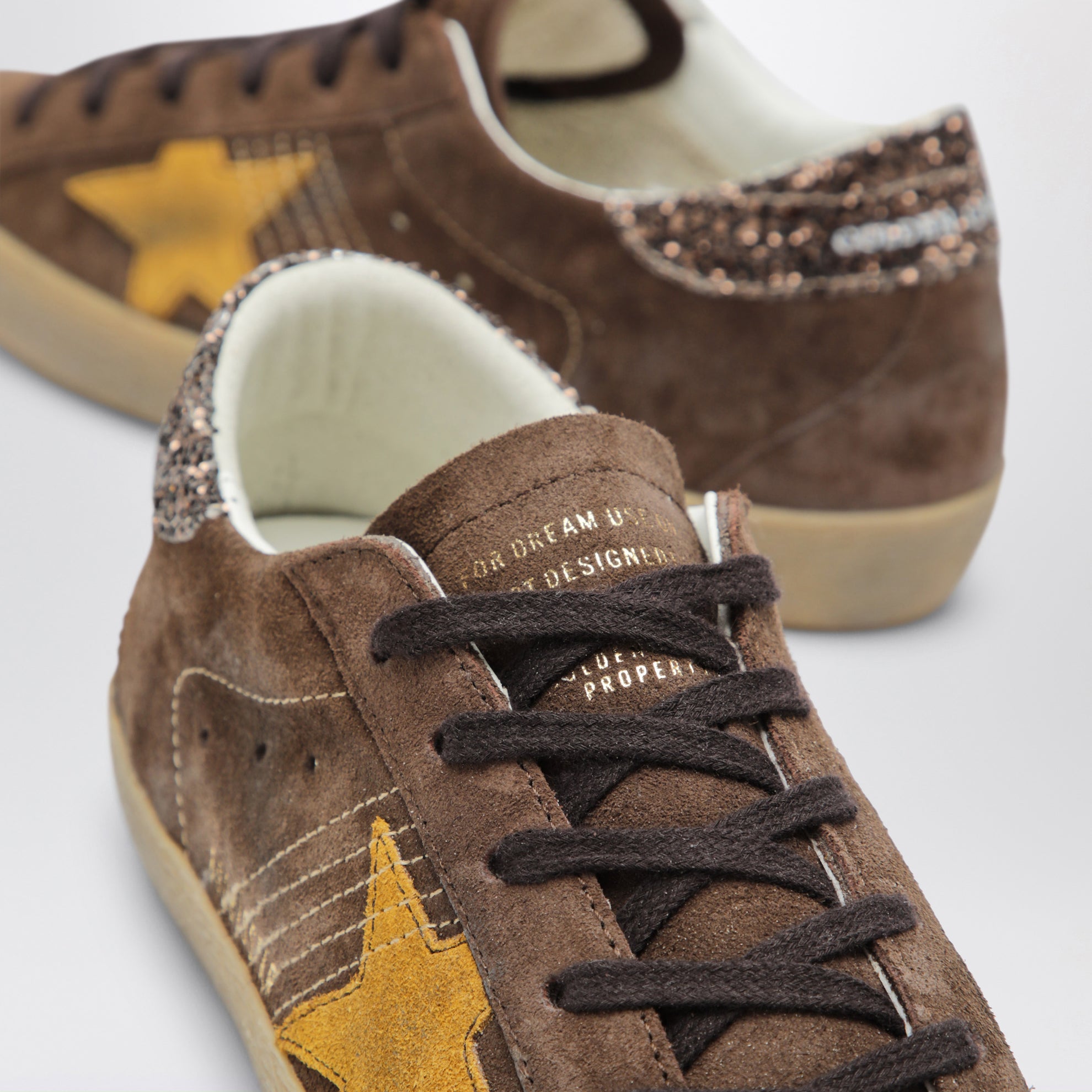 Sneakers Super-Star marron/ocre en suède