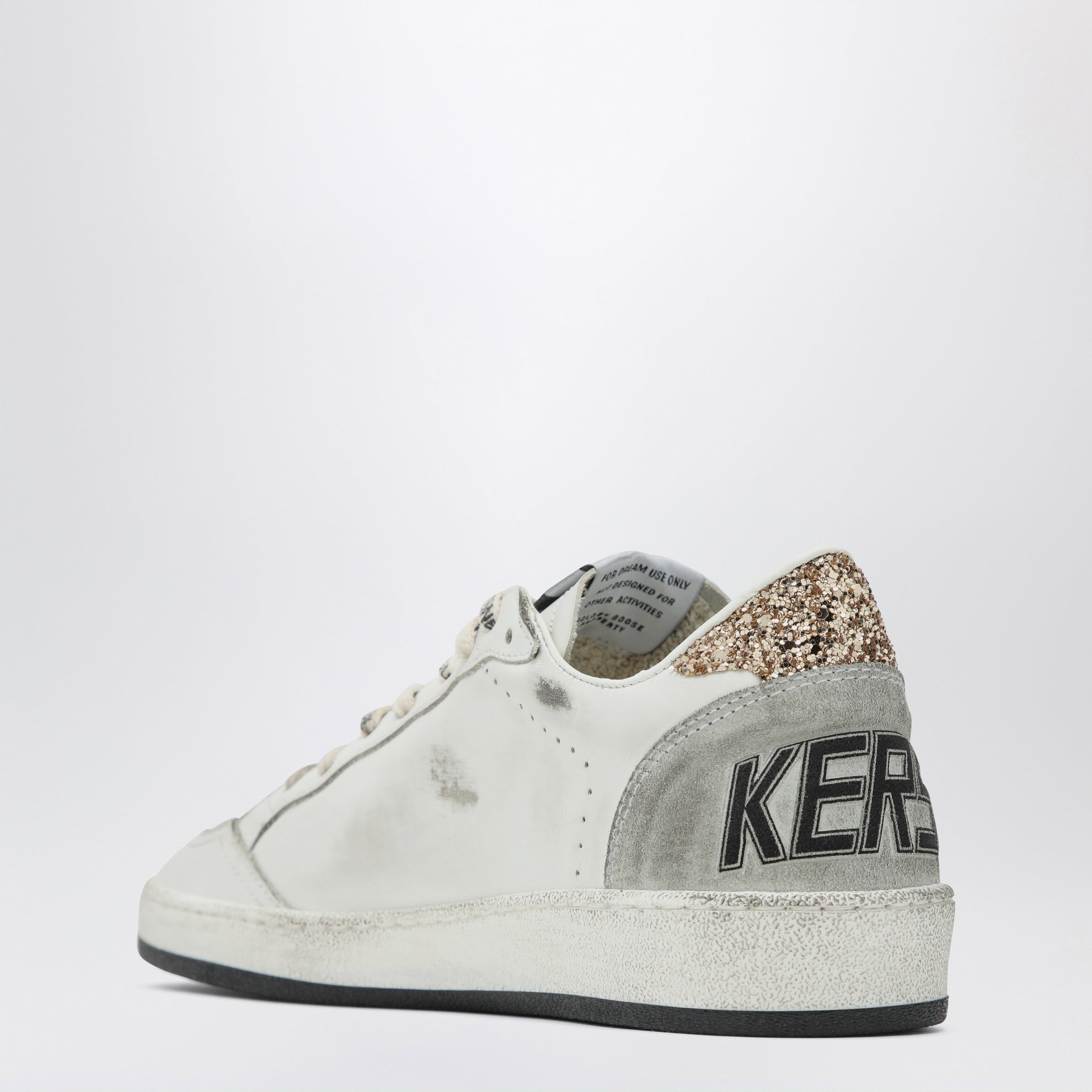 Sneakers Ball Star bianca/nera con glitter oro