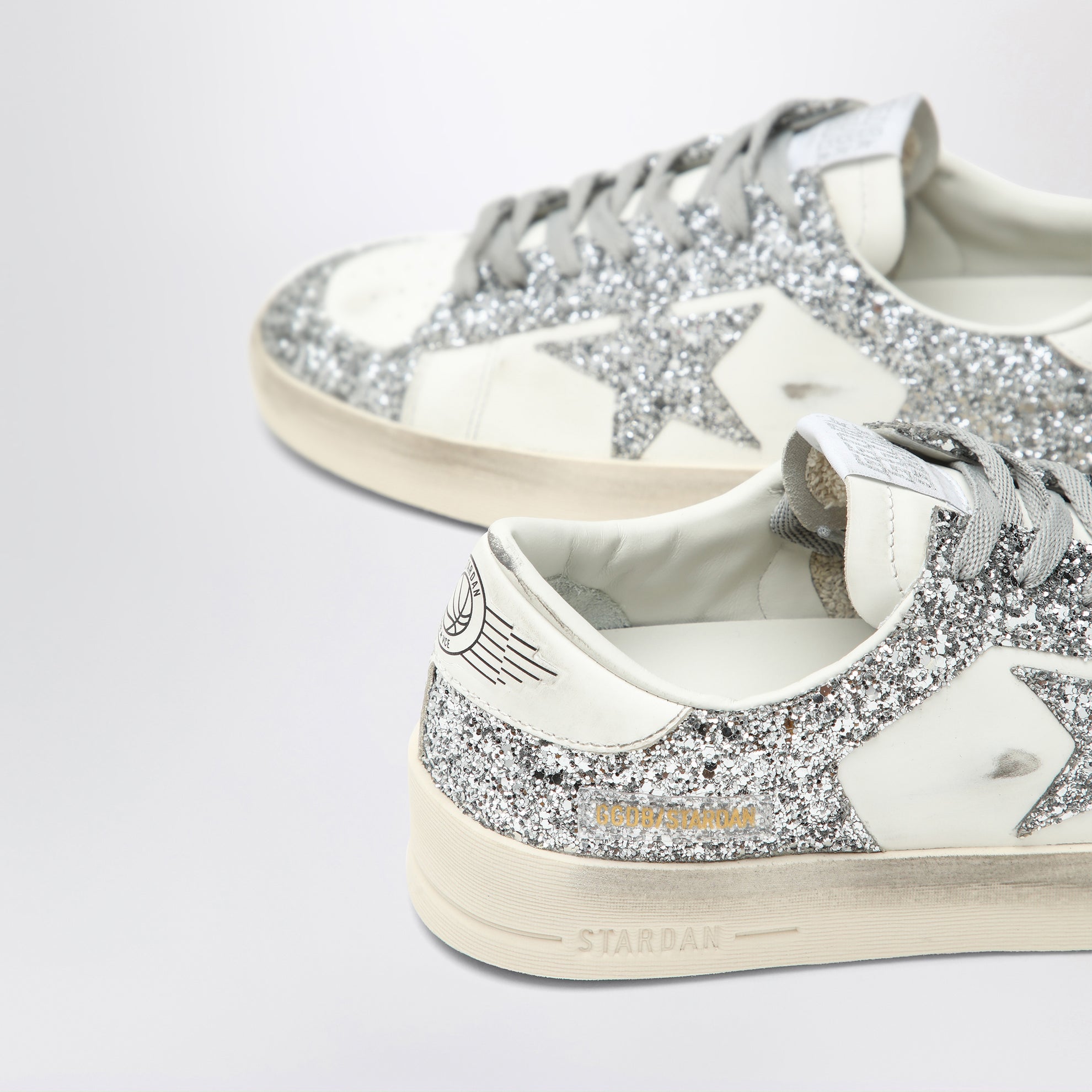 Sneakers Stardan bianca/argento glitter