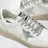 Ball Star Sneaker in Weiß/Silber/Platin-Glitzer