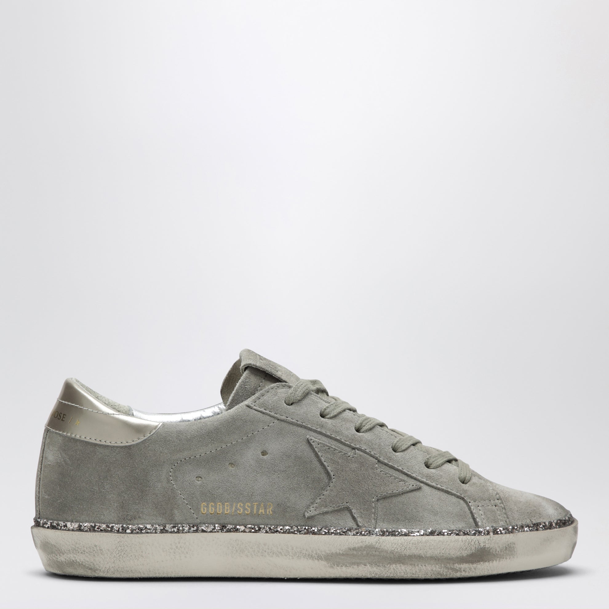 Sneaker Super-Star grigio taupe/glitter in suede
