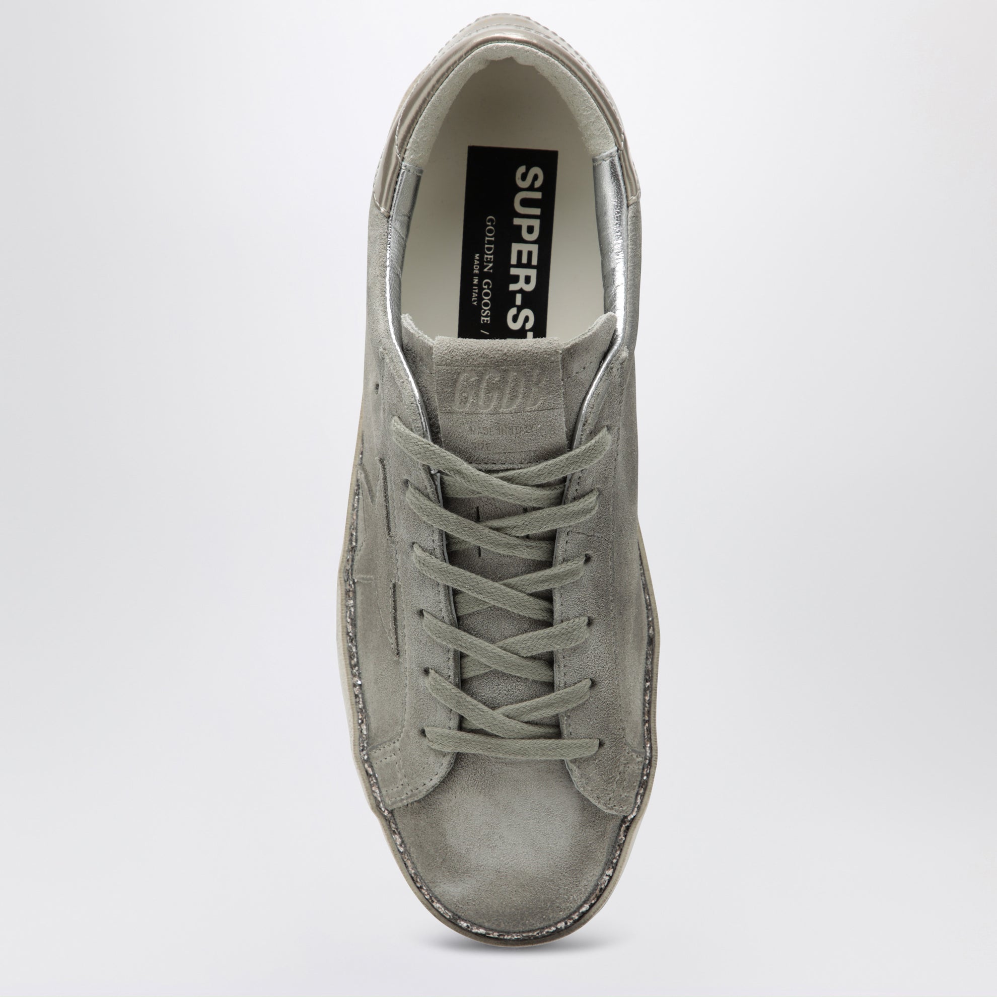 Sneaker Super-Star grigio taupe/glitter in suede
