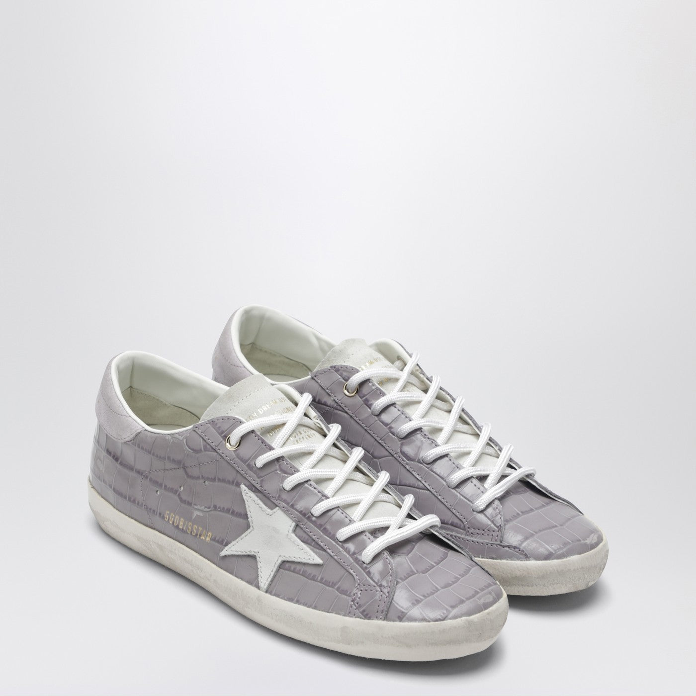Super-star sneakers lilac crocodile-effect leather