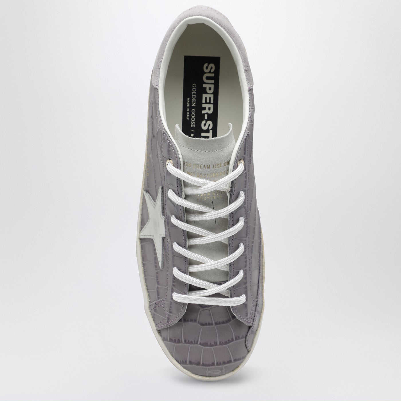 Super-star sneakers lilac crocodile-effect leather