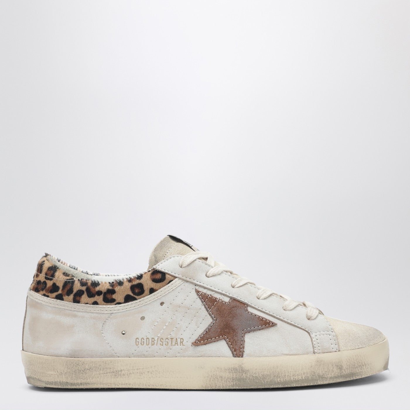 Sneakers Super-Star beige avec détails en poulain