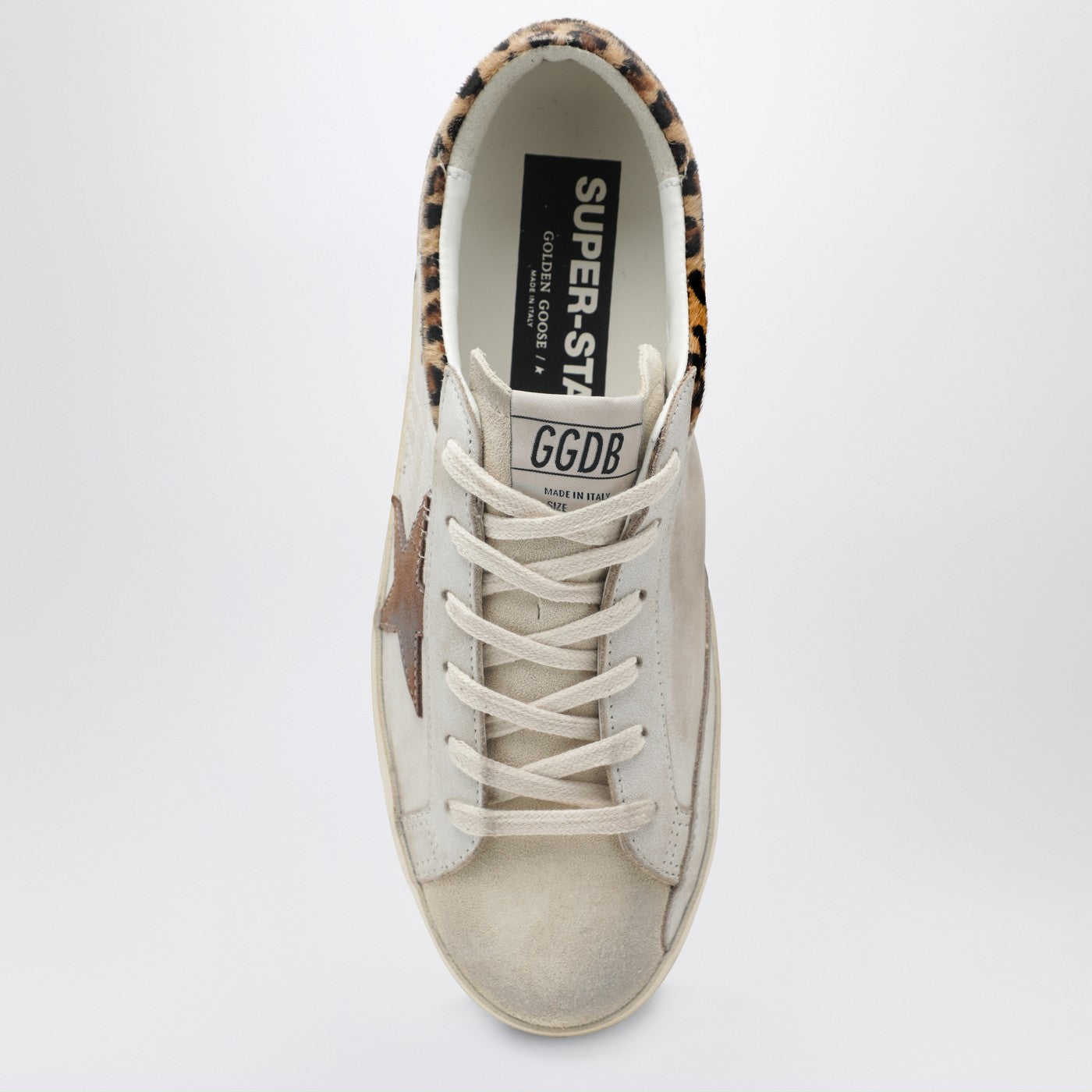 Sneakers Super-Star beige avec détails en poulain