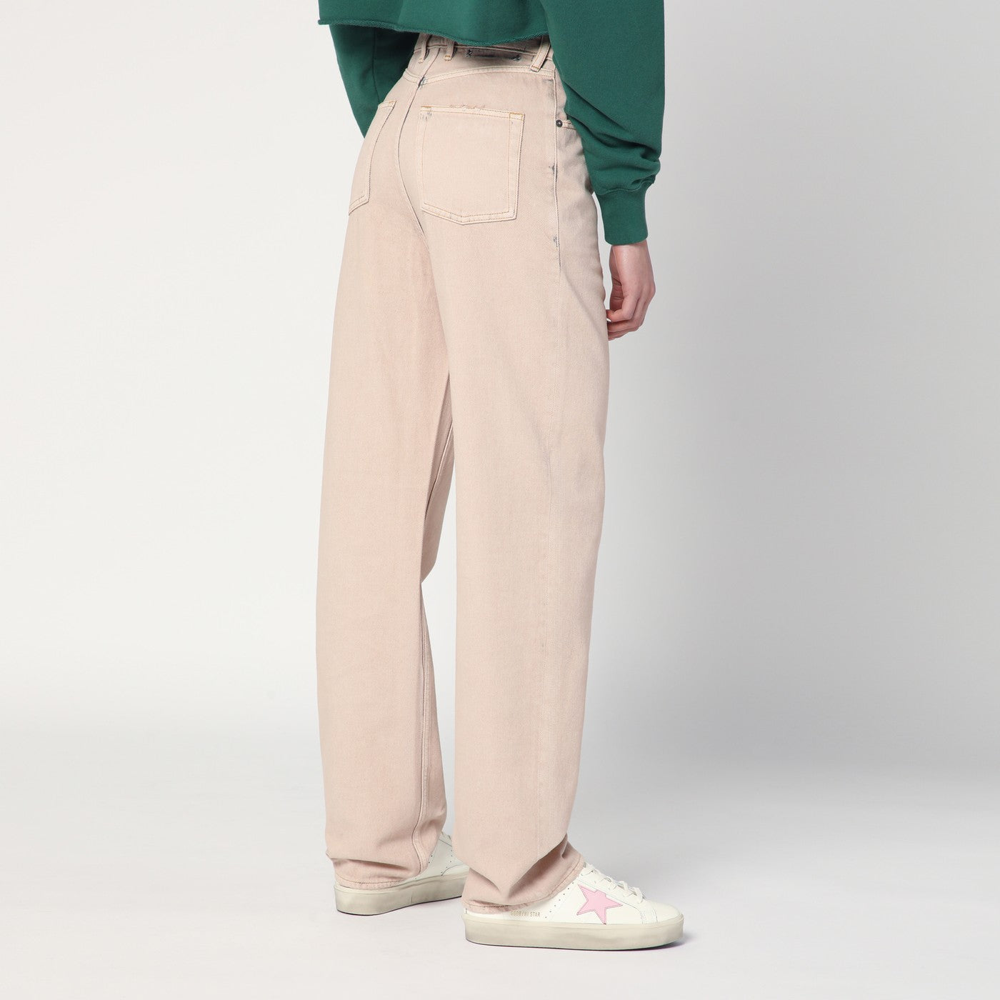 Rosa Denim-Jeans mit gefärbtem Effekt