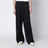 Wide black wool trousers