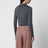 Anthracite virgin wool long-sleeved polo shirt