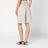 Beige mélange wool-blend bermuda