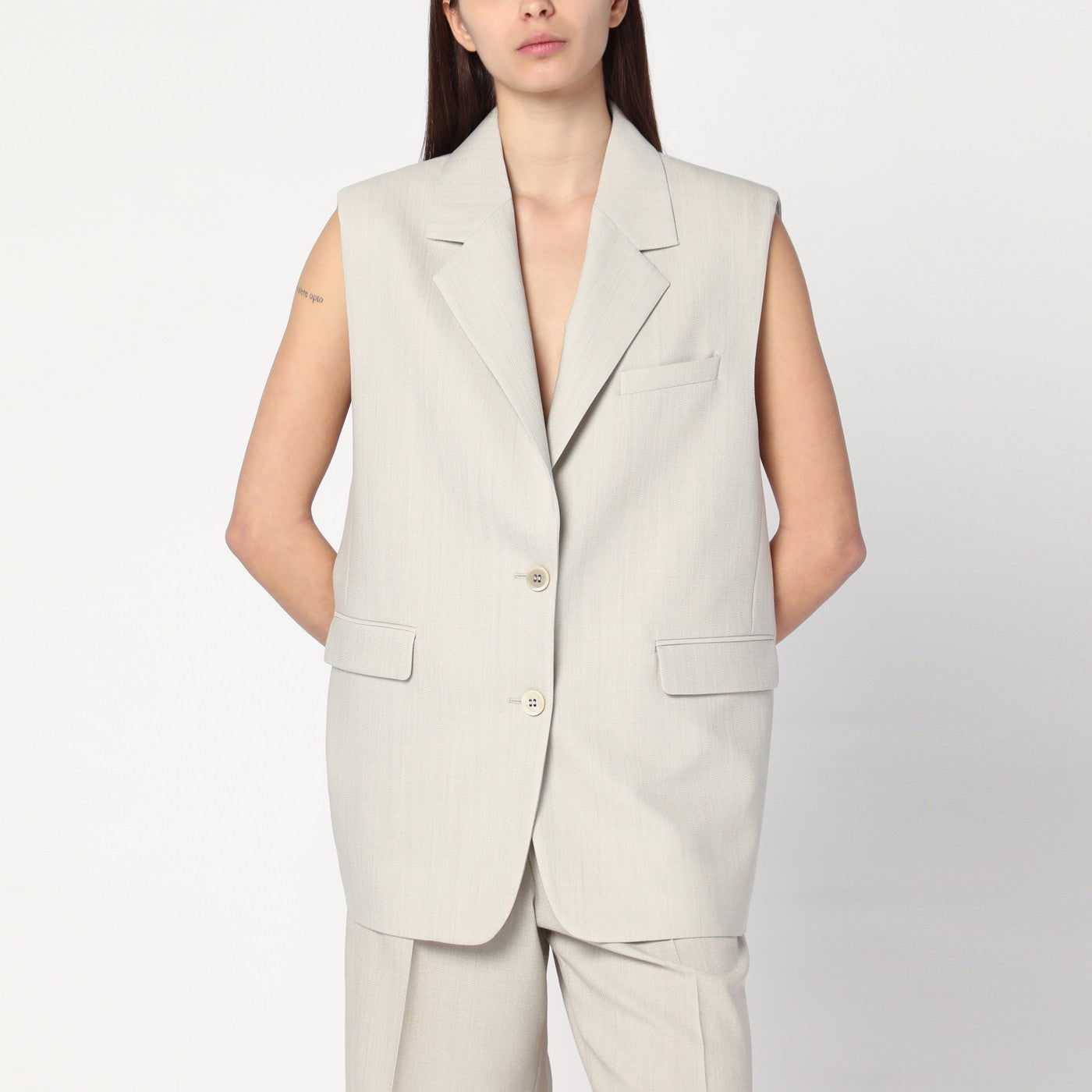 Single-breasted vest in wool blend